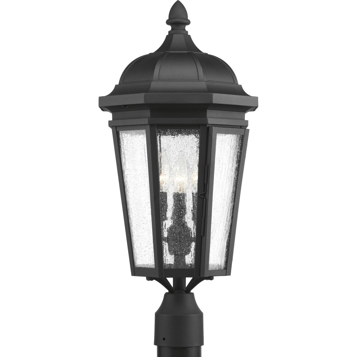 PROGRESS LIGHTING P540002-031 Textured Black Verdae Collection Three-Light Post Lantern