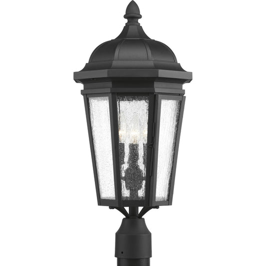 PROGRESS LIGHTING P540002-031 Textured Black Verdae Collection Three-Light Post Lantern