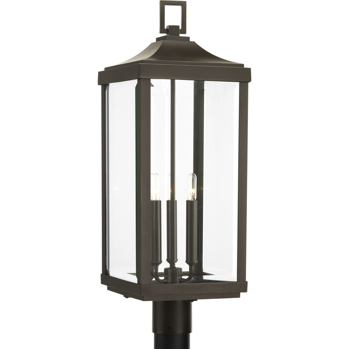 PROGRESS LIGHTING P540004-020 Antique Bronze Gibbes Street Collection Three-Light Post Lantern