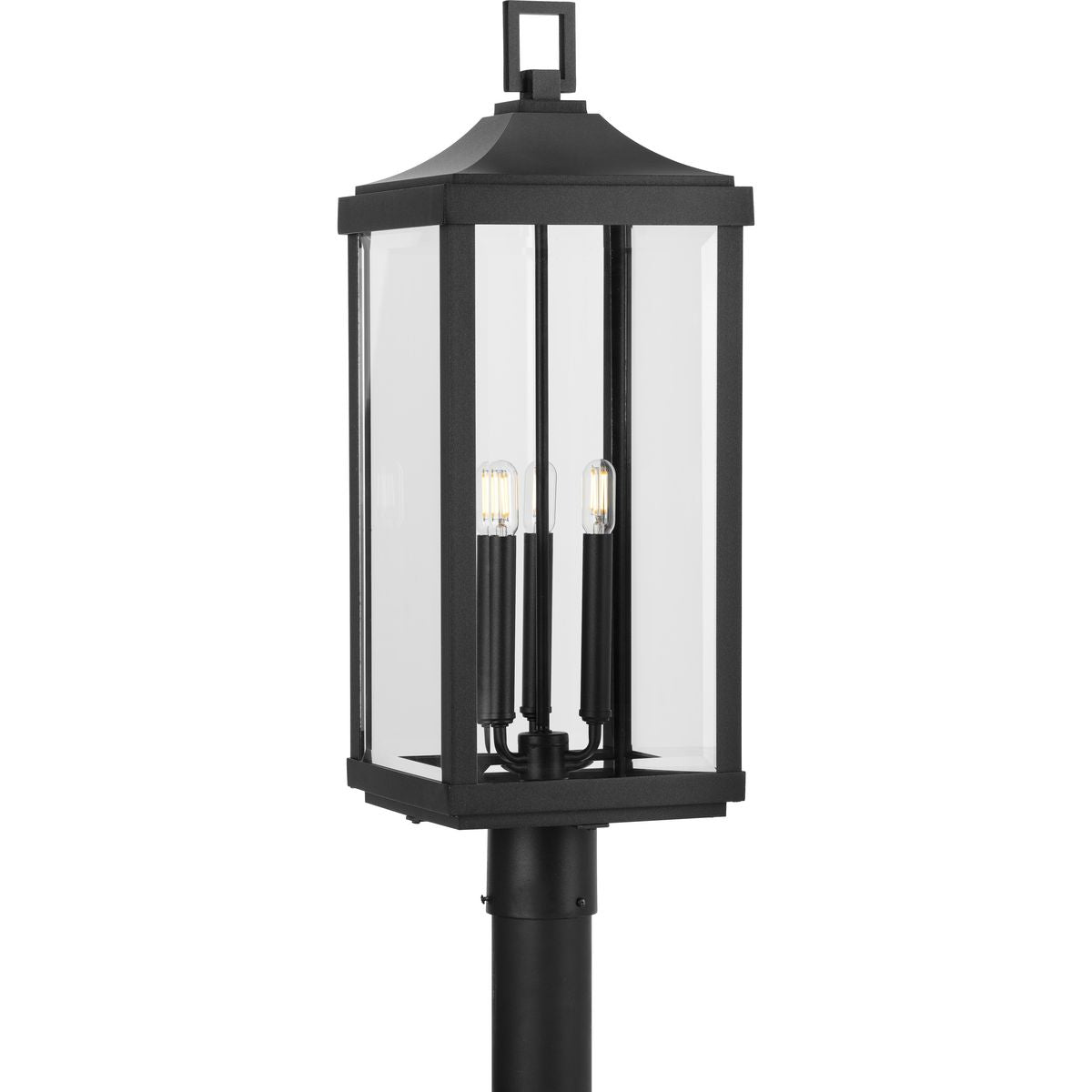 PROGRESS LIGHTING P540004-031 Textured Black Gibbes Street Collection Three-Light Post Lantern