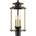 PROGRESS LIGHTING P540012-020 Antique Bronze Squire Collection Three-Light Post Lantern