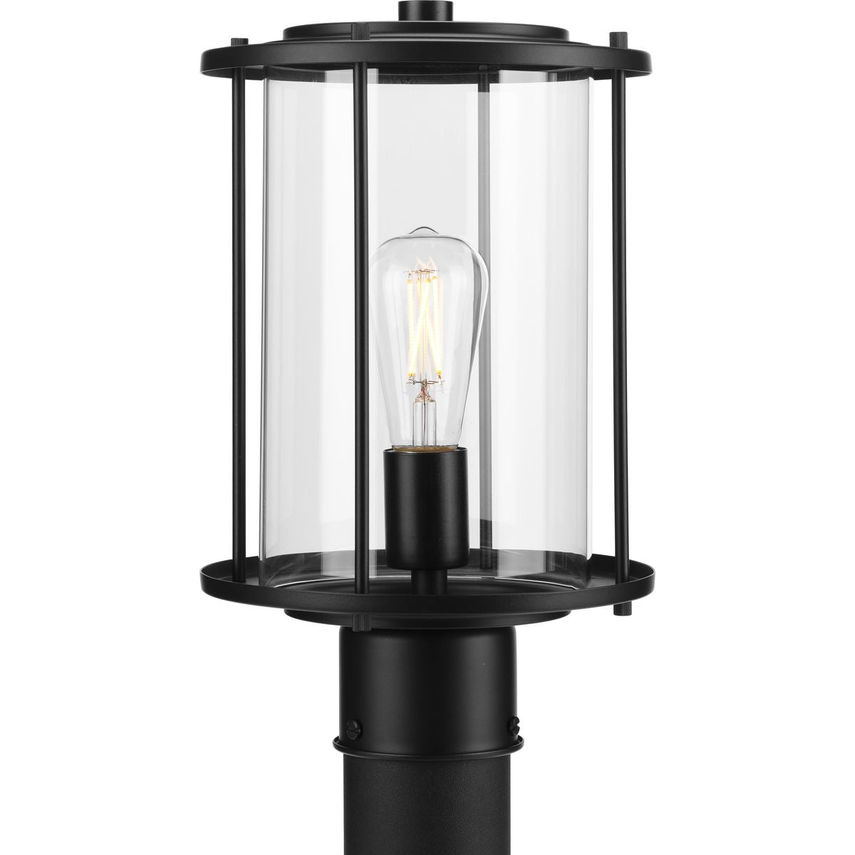 PROGRESS LIGHTING P540020-31M Matte Black Gunther One-Light Matte Black Modern Farmhouse Post Lantern