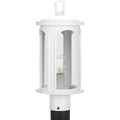 PROGRESS LIGHTING P540033-028 Satin White Gables Collection One-Light Coastal Satin White Clear Glass Outdoor Post Light with DURASHIELD