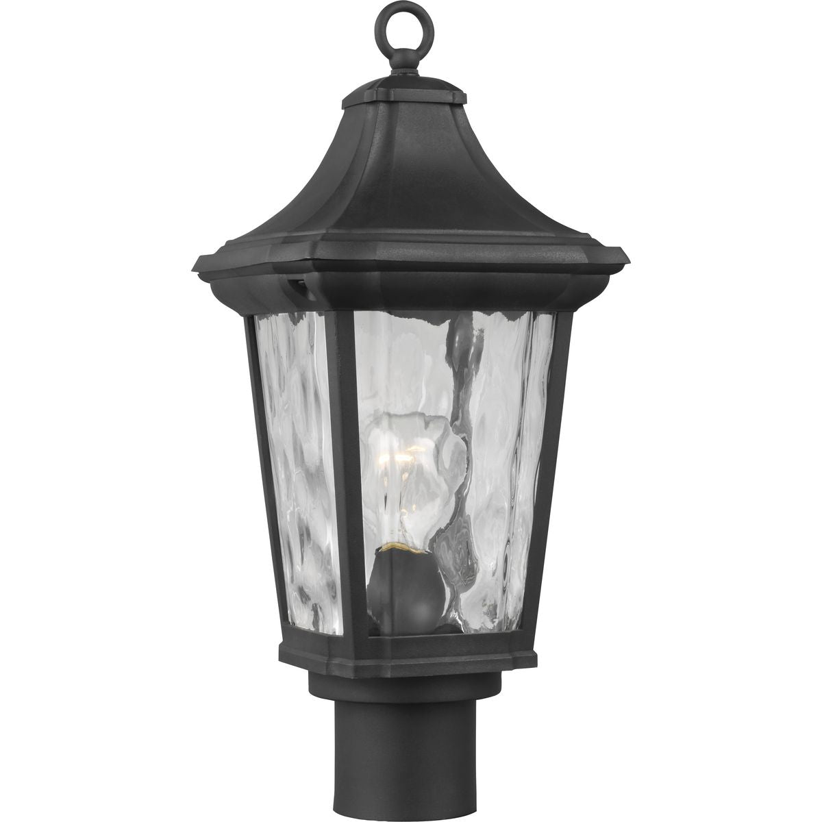 PROGRESS LIGHTING P540062-031 Textured Black Marquette Collection One-Light Post Lantern with DURASHIELD