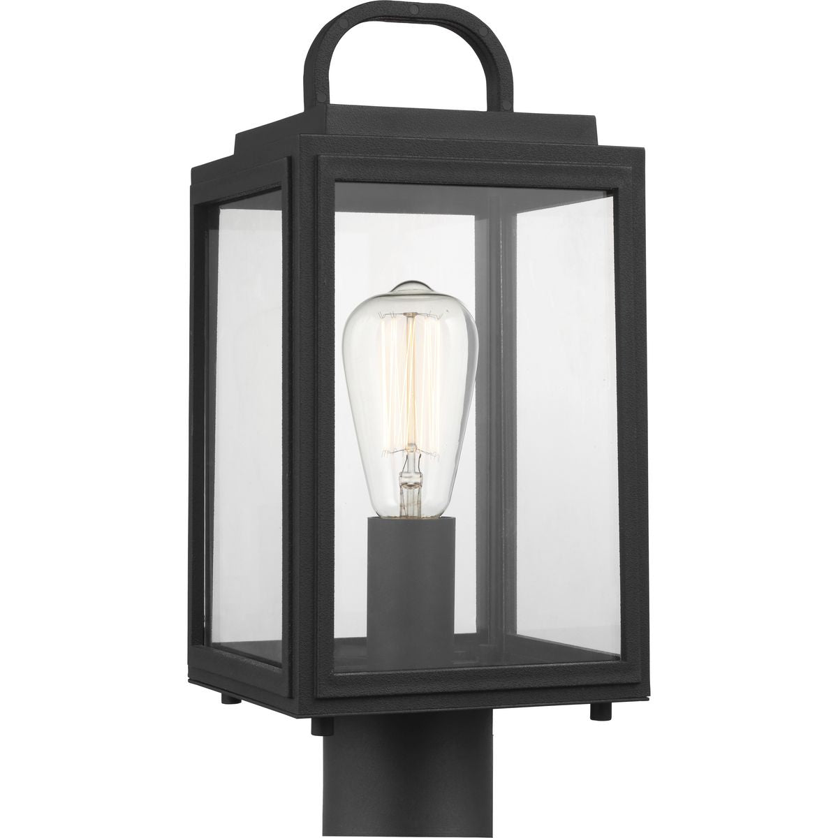 PROGRESS LIGHTING P540064-031 Textured Black Grandbury Collection One-Light Post Lantern with DURASHIELD