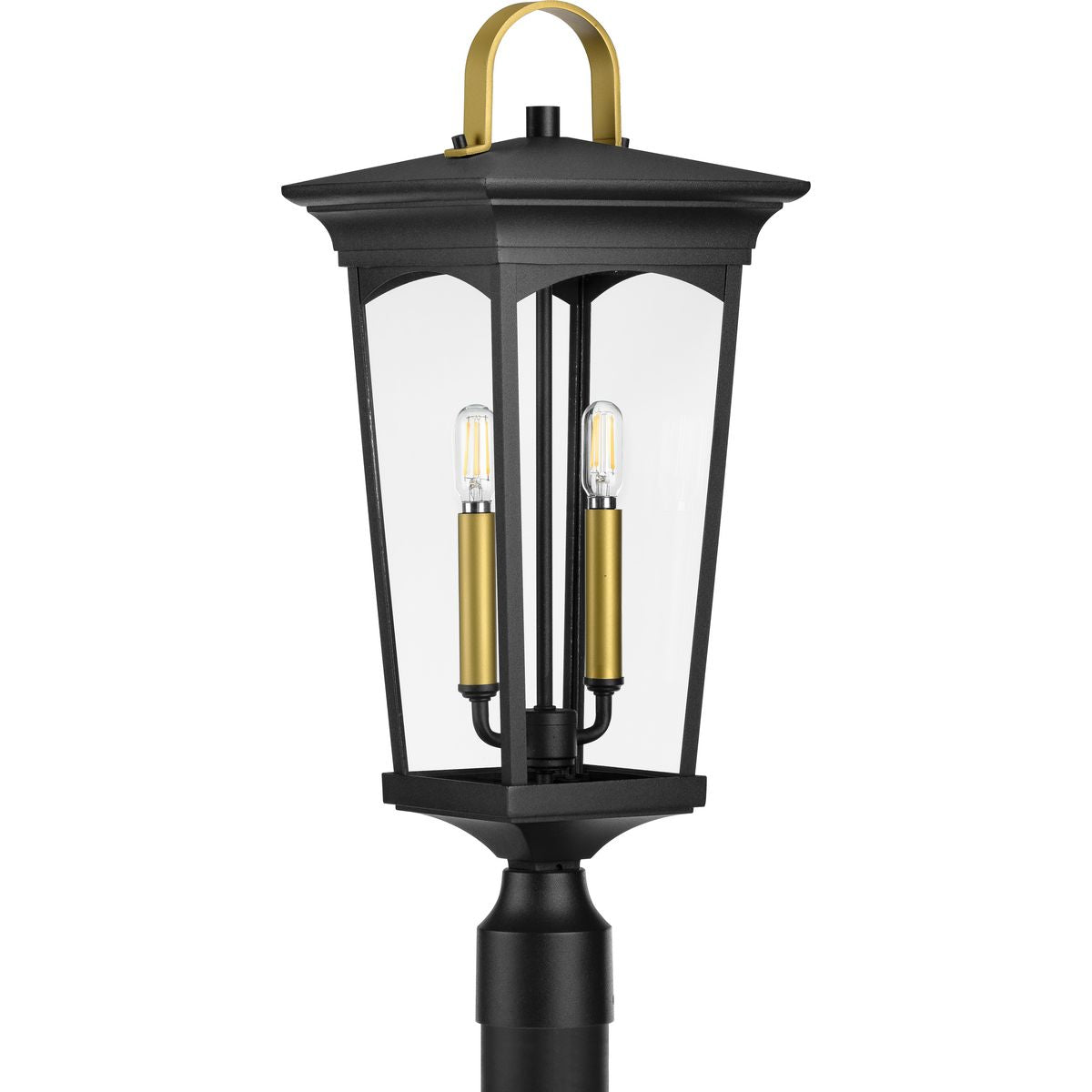 PROGRESS LIGHTING P540067-031 Textured Black Chatsworth Collection Black Two-Light Post Lantern