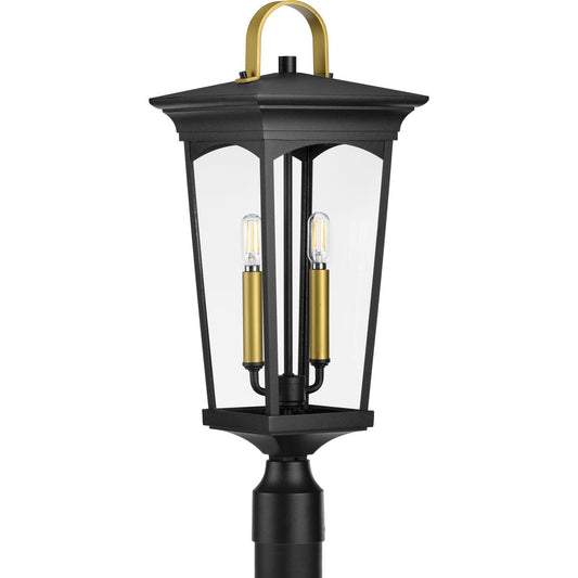 PROGRESS LIGHTING P540067-031 Textured Black Chatsworth Collection Black Two-Light Post Lantern