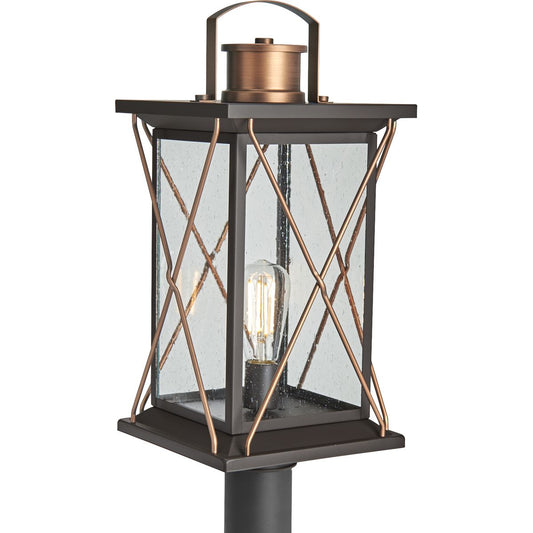 PROGRESS LIGHTING P540068-020 Antique Bronze Barlowe Collection Antique Bronze One-Light Post Lantern