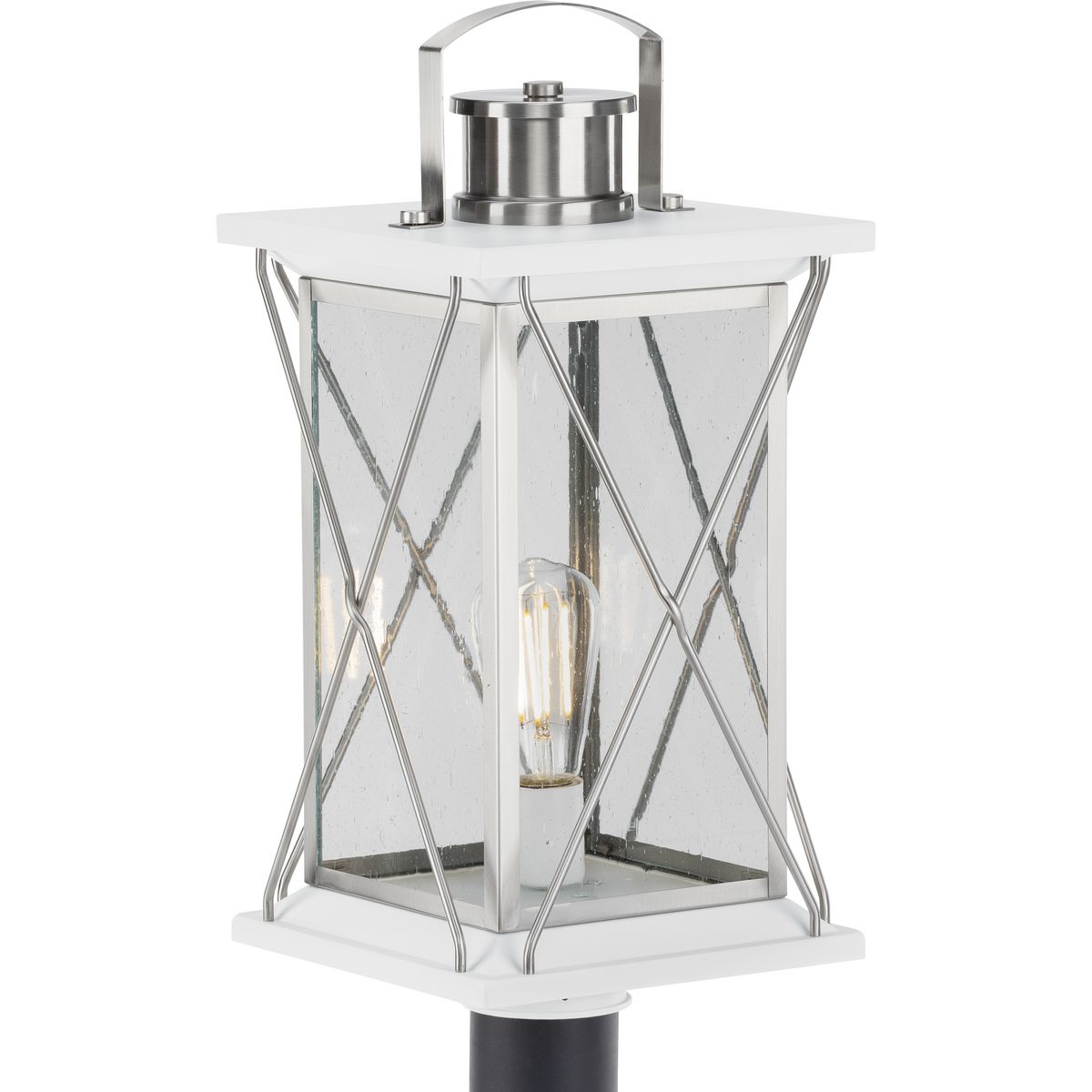 PROGRESS LIGHTING P540068-135 Stainless Steel Barlowe Collection Stainless Steel One-Light Post Lantern