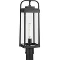 PROGRESS LIGHTING P540090-031 Textured Black Walcott One-Light Textured Black Modern Farmhouse Outdoor Post Lantern