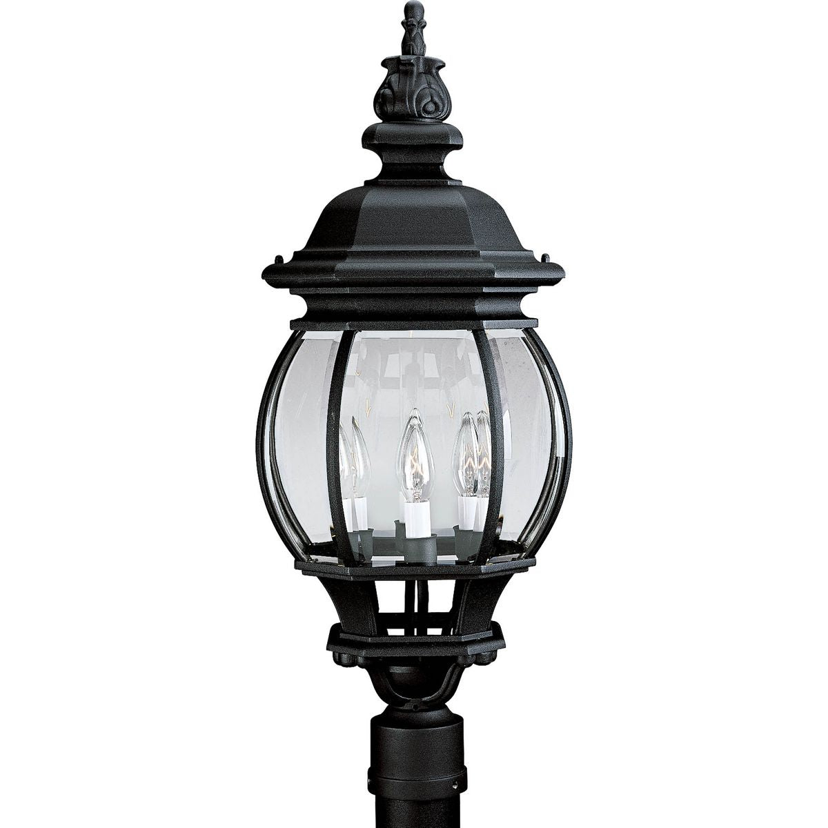 PROGRESS LIGHTING P5401-31 Textured Black Onion Lantern Collection Four-Light Post Lantern