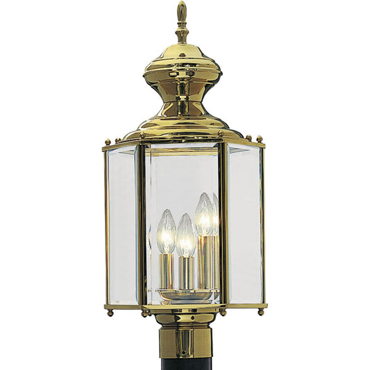 PROGRESS LIGHTING P5432-10 Polished Brass BrassGUARD Collection Three-Light Post Lantern