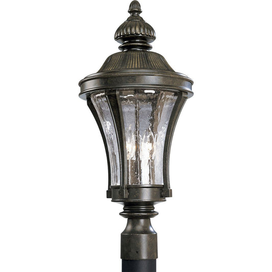 PROGRESS LIGHTING P5438-77 Forged Bronze Nottington Collection Three-Light Post Lantern