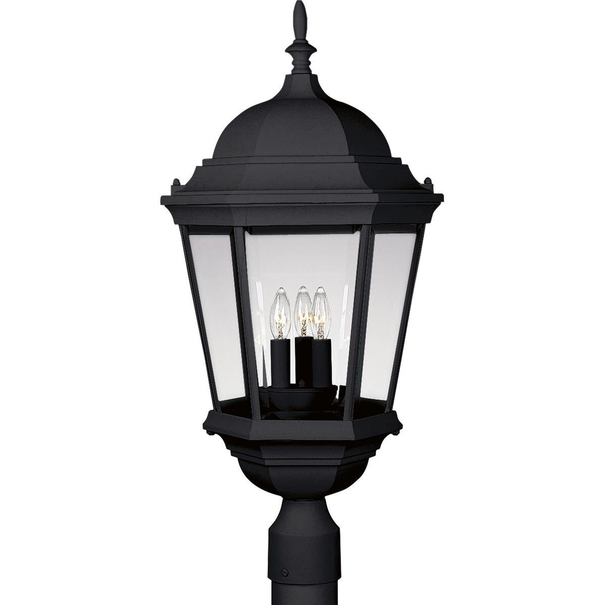 PROGRESS LIGHTING P5483-31 Textured Black Welbourne Collection Three-Light Post Lantern