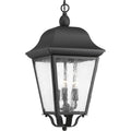 PROGRESS LIGHTING P550001-031 Textured Black Kiawah Collection Three-Light Hanging Lantern