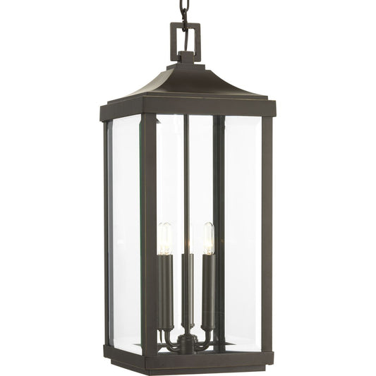 PROGRESS LIGHTING P550004-020 Antique Bronze Gibbes Street Collection Three-Light Hanging Lantern