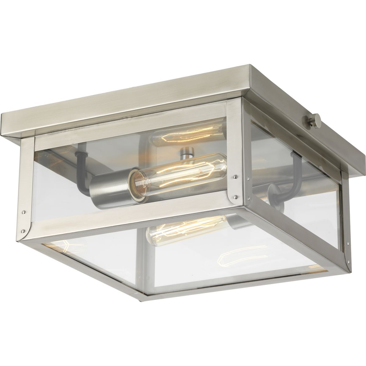 PROGRESS LIGHTING P550007-135 Stainless Steel Union Square Collection Two-Light Flush Mount