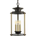 PROGRESS LIGHTING P550012-020 Antique Bronze Squire Collection Three-Light Hanging Lantern