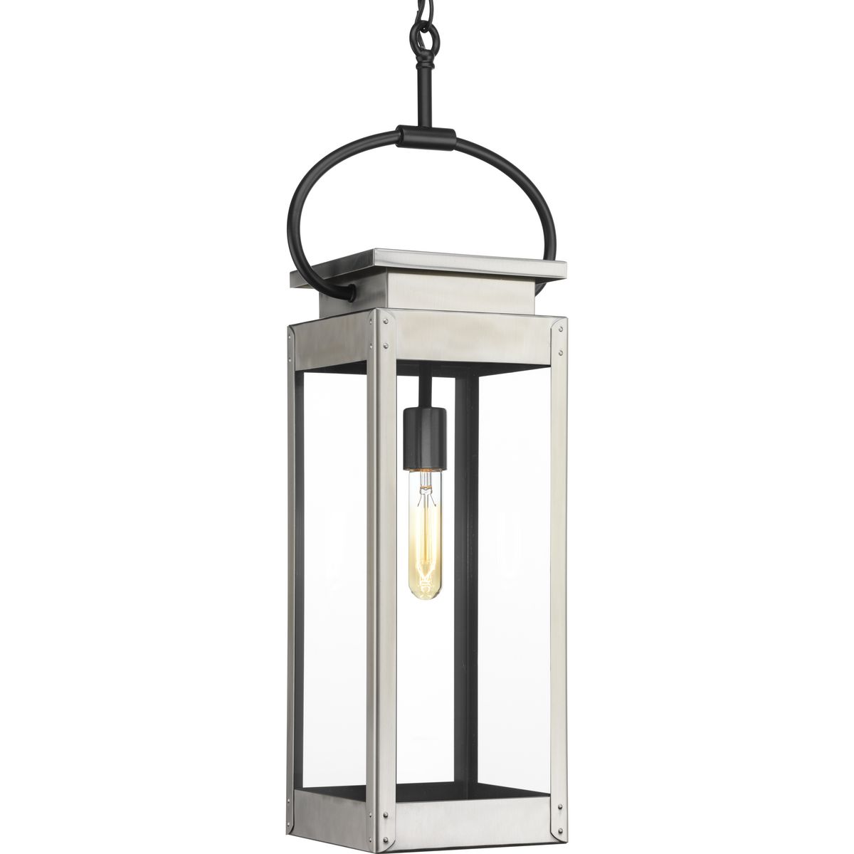 PROGRESS LIGHTING P550018-135 Stainless Steel Union Square Collection One-light hanging lantern