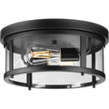 PROGRESS LIGHTING P550021-31M Matte Black Gunther Two-Light Matte Black Modern Farmhouse Flush Mount Light