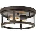 PROGRESS LIGHTING P550021-020 Antique Bronze Gunther Collection 12-5/8" Flush Mount