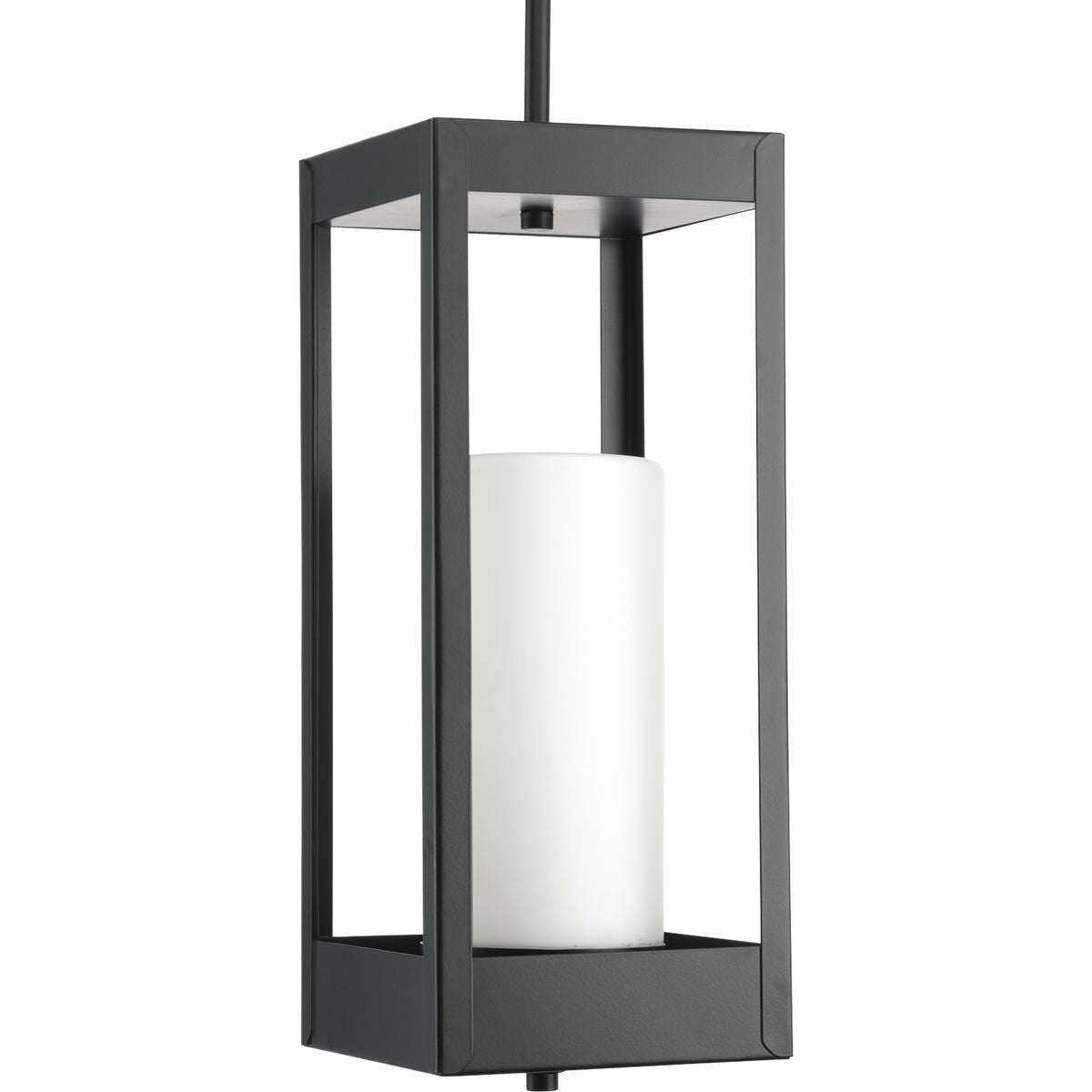 PROGRESS LIGHTING P550024-031 Matte Black Patewood Collection One-Light Hanging Lantern