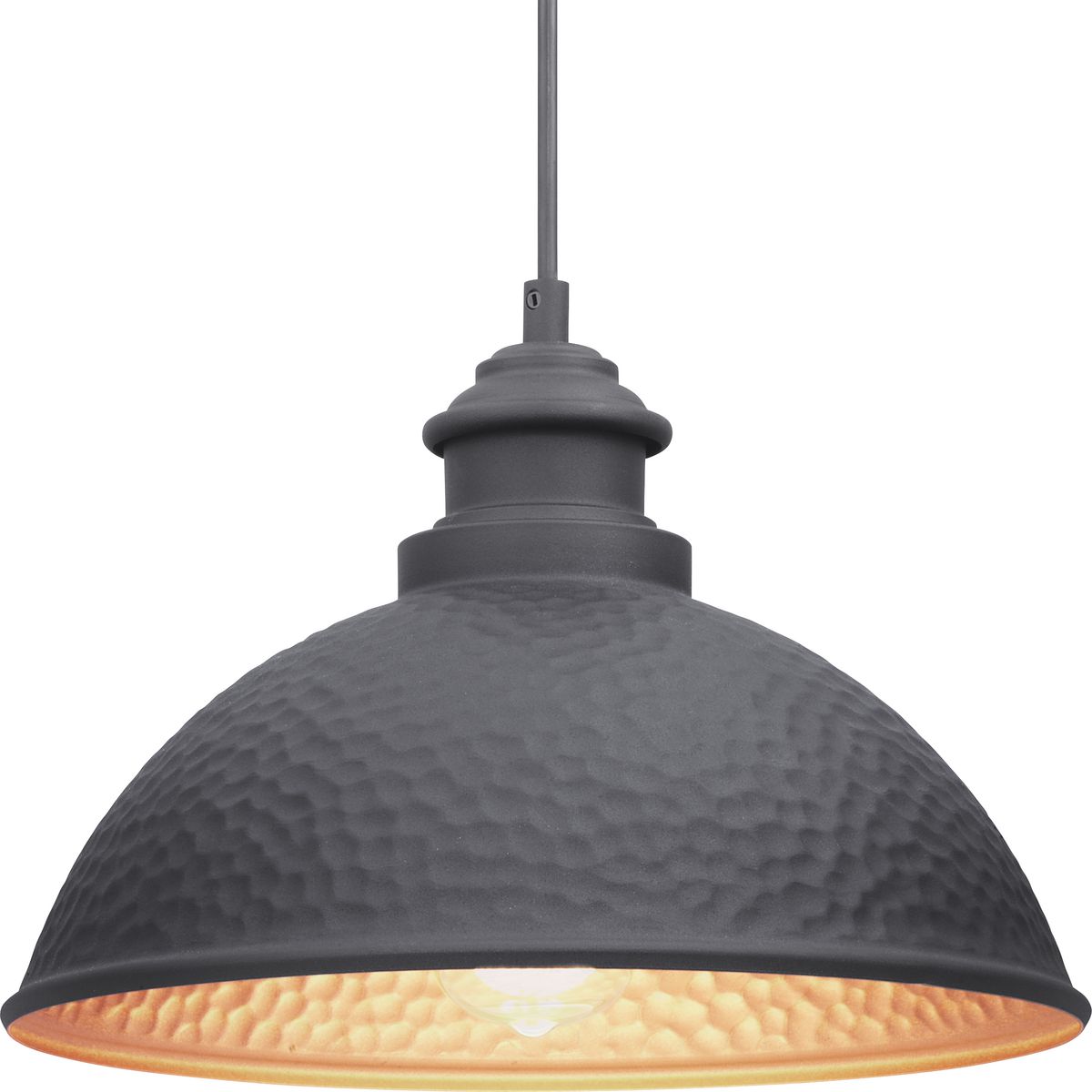 PROGRESS LIGHTING P550032-031 Textured Black Englewood Collection One-Light Hanging Lantern