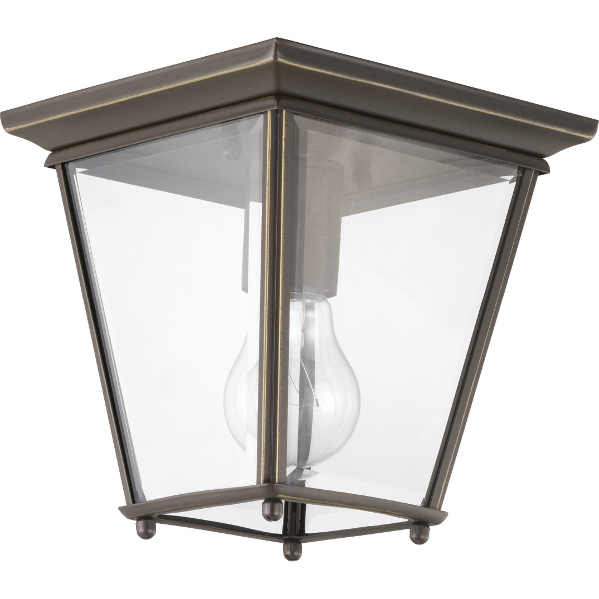 PROGRESS LIGHTING P550035-020 Antique Bronze Burlington Collection One-Light 7" Outdoor Flush Mount