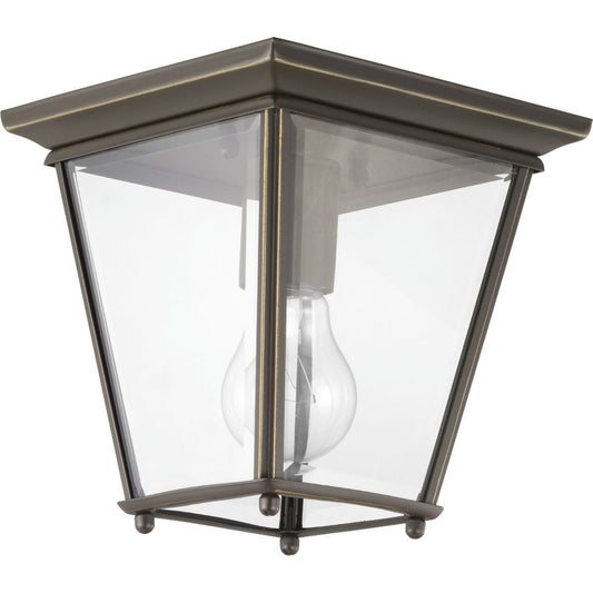 PROGRESS LIGHTING P550035-020 Antique Bronze Burlington Collection One-Light 7" Outdoor Flush Mount