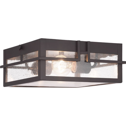 PROGRESS LIGHTING P550038-020 Antique Bronze Boxwood Collection Two-Light Outdoor Flush Mount