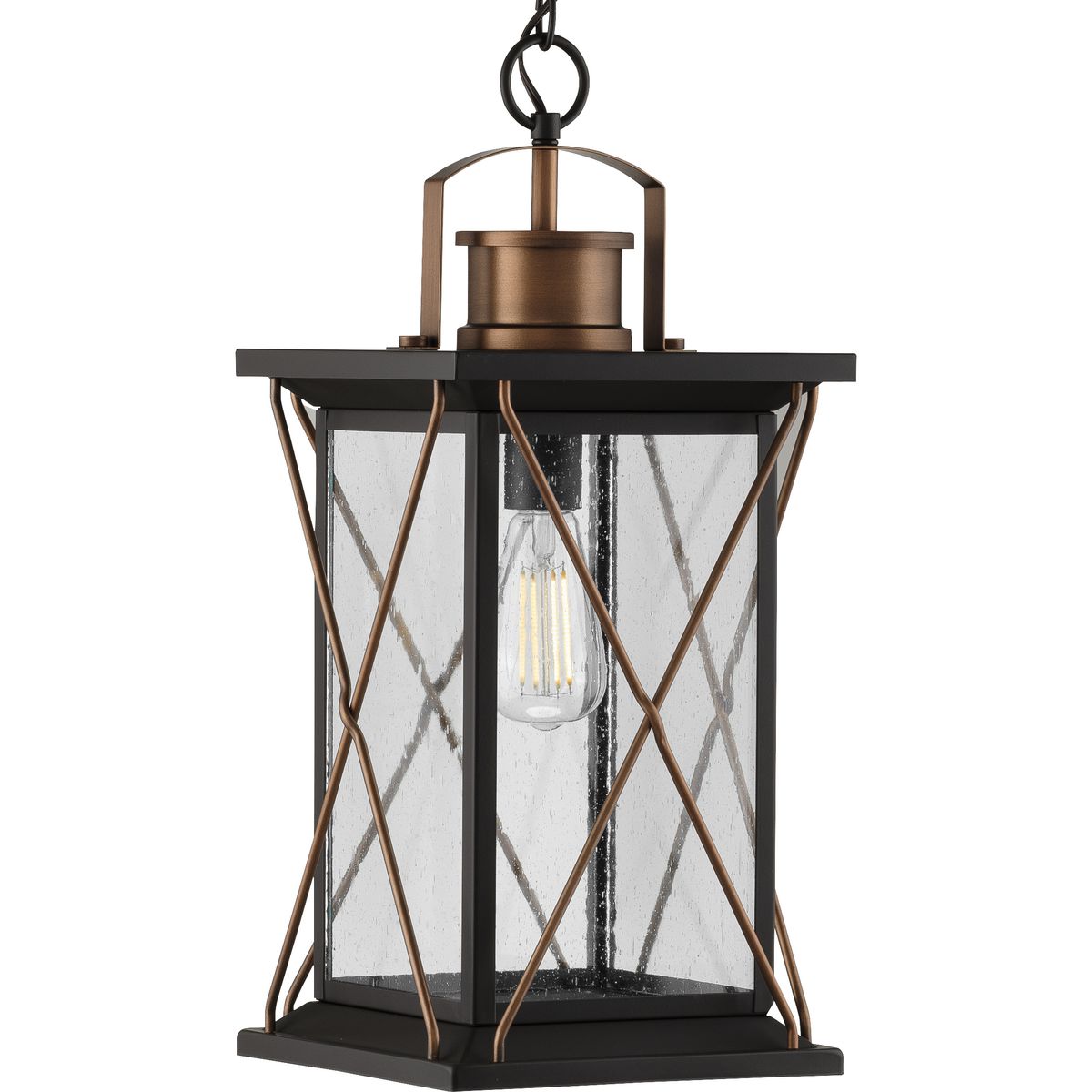 PROGRESS LIGHTING P550068-020 Antique Bronze Barlowe Collection Antique Bronze One-Light Hanging Lantern