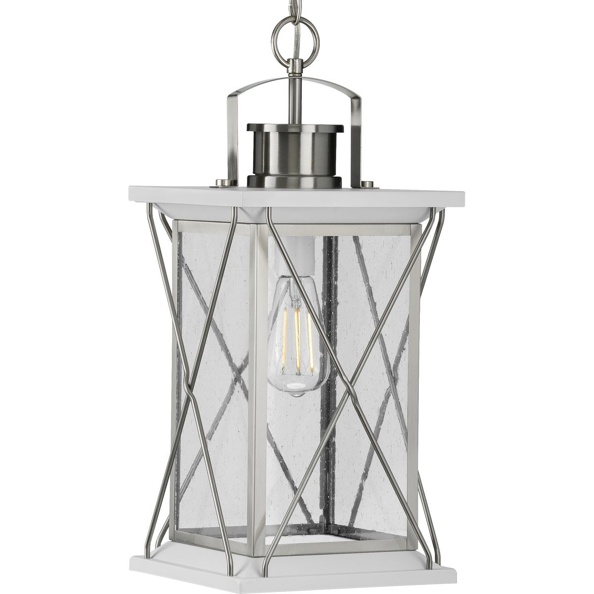 PROGRESS LIGHTING P550068-135 Stainless Steel Barlowe Collection Stainless Steel One-Light Hanging Lantern