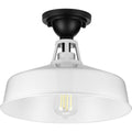 PROGRESS LIGHTING P550070-030 White Cedar Springs Collection White One-Light Semi-Flush Mount