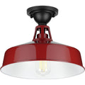PROGRESS LIGHTING P550070-039 Red Cedar Springs Collection Red One-Light Semi-Flush Mount
