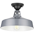 PROGRESS LIGHTING P550070-082 Metallic Gray Cedar Springs Collection Metallic Gray One-Light Semi-Flush Mount