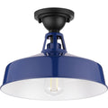 PROGRESS LIGHTING P550070-091 Navy Cedar Springs Collection Navy One-Light Semi-Flush Mount