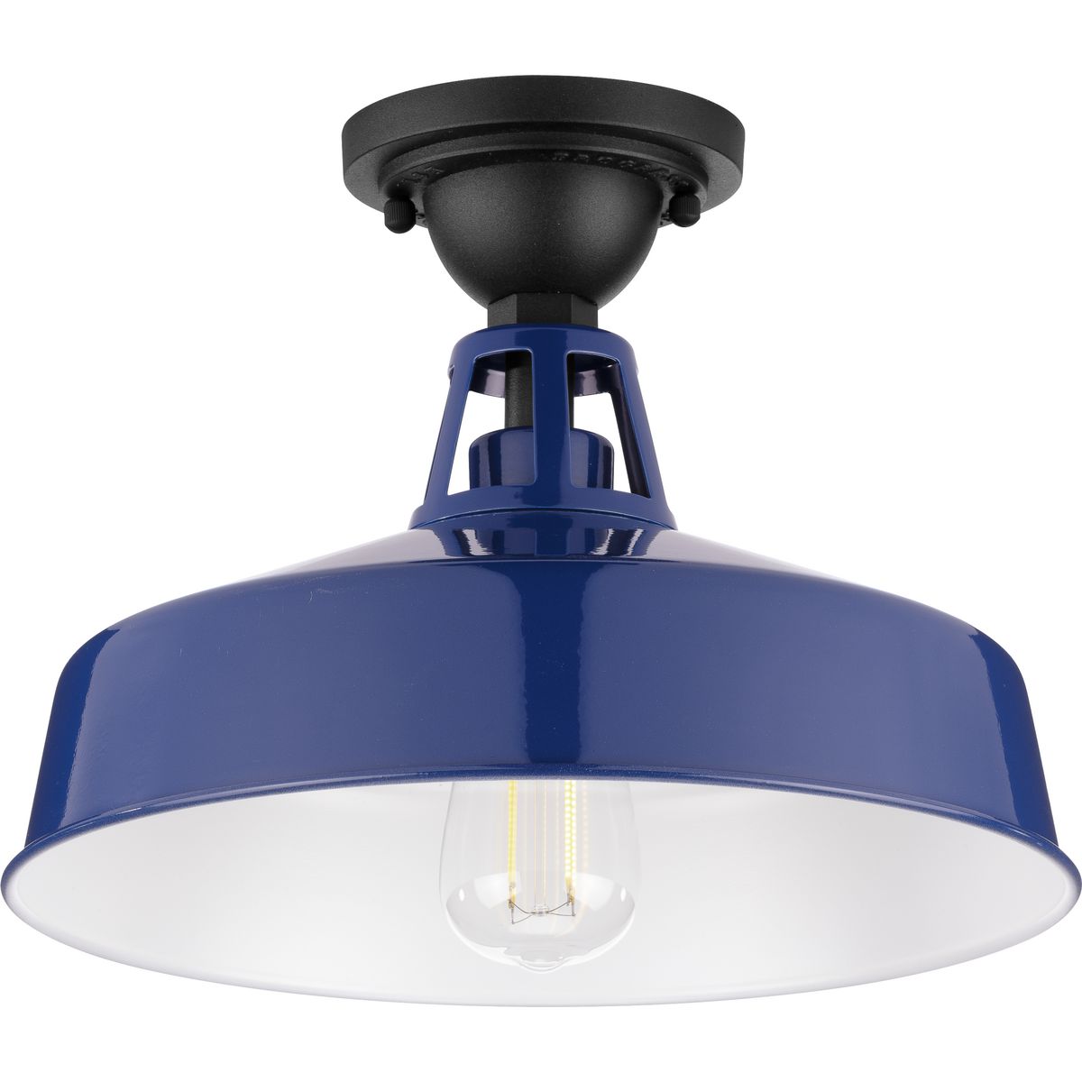 PROGRESS LIGHTING P550070-091 Navy Cedar Springs Collection Navy One-Light Semi-Flush Mount