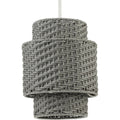 PROGRESS LIGHTING P550084-151 Cottage White Manteo One-Light Cottage White with Weathered Grey Rattan Indoor/Outdoor Hanging Pendant Light