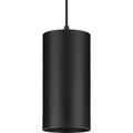 PROGRESS LIGHTING P550100-031-30 Black 6" Black Outdoor LED Aluminum Cylinder Cord-Mount Hanging Light
