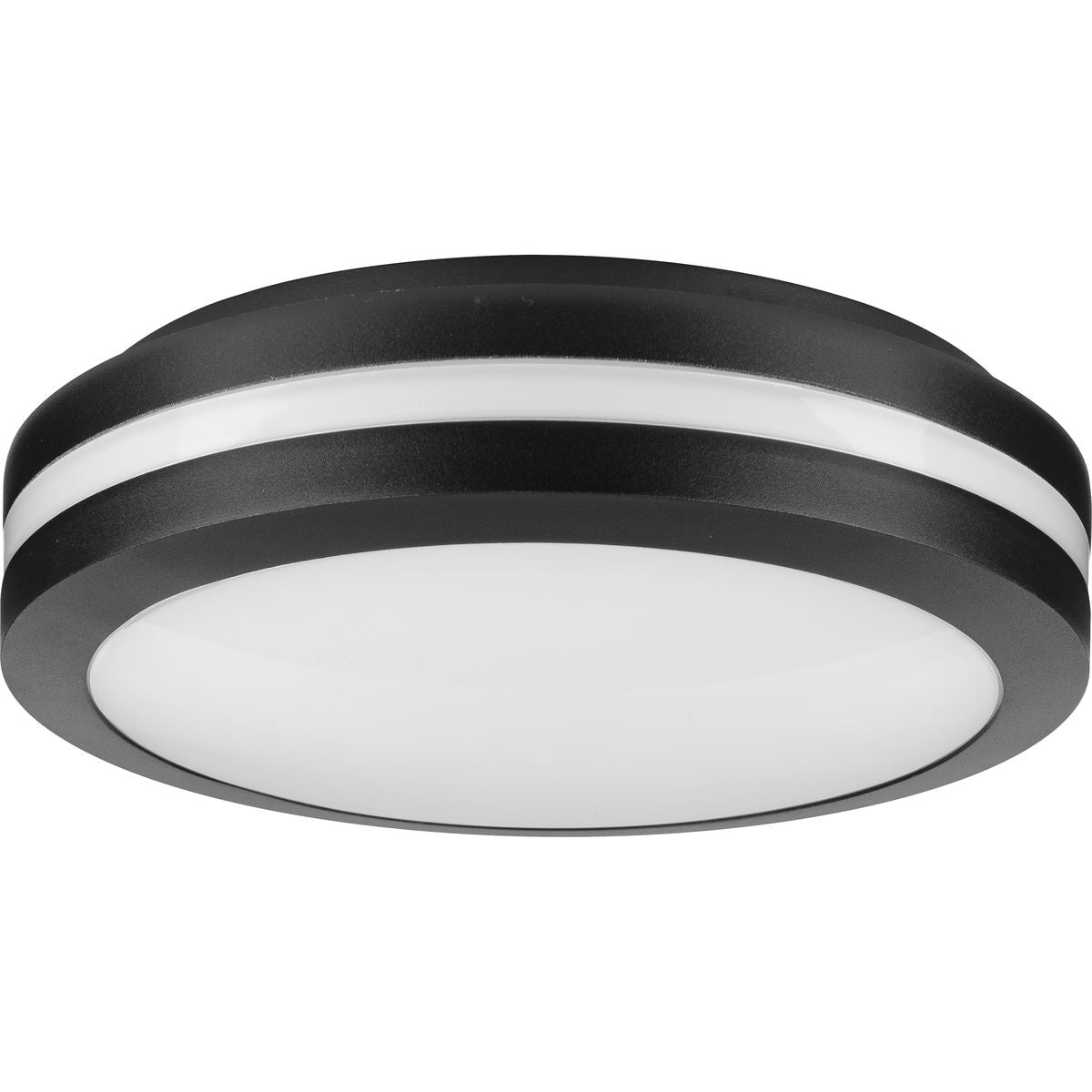 PROGRESS LIGHTING P550112-031-30 Black Hard Nox Collection Black 12" Die Cast Round Flush Mount Light