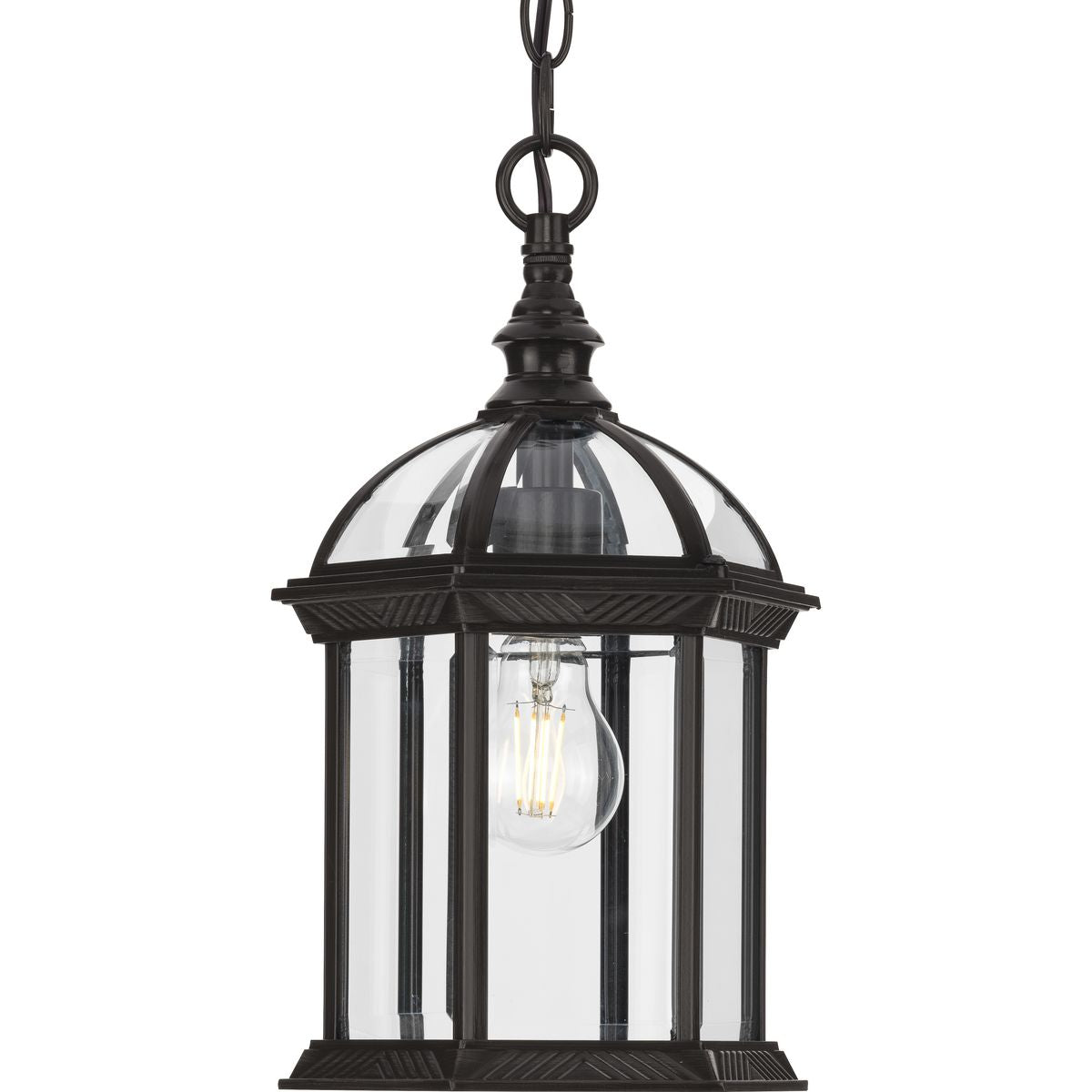 PROGRESS LIGHTING P550122-020 Antique Bronze Dillard Collection One-Light Traditional Antique Bronze Clear Glass Outdoor Hanging Light