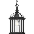 PROGRESS LIGHTING P550122-031 Textured Black Dillard Collection One-Light Traditional Textured Black Clear Glass Outdoor Hanging Light