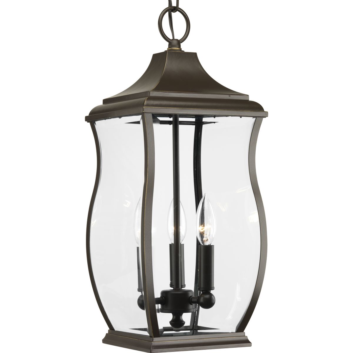 PROGRESS LIGHTING P5504-108 Oil Rubbed Bronze Township Collection Three-Light Hanging Lantern