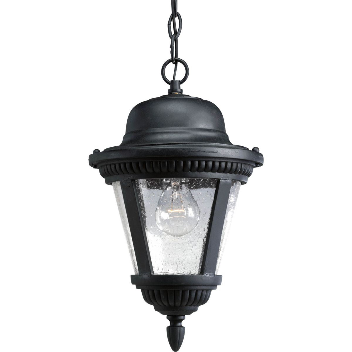 PROGRESS LIGHTING P5530-31 Textured Black Westport Collection One-Light Hanging Lantern