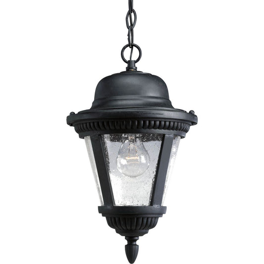 PROGRESS LIGHTING P5530-31 Textured Black Westport Collection One-Light Hanging Lantern