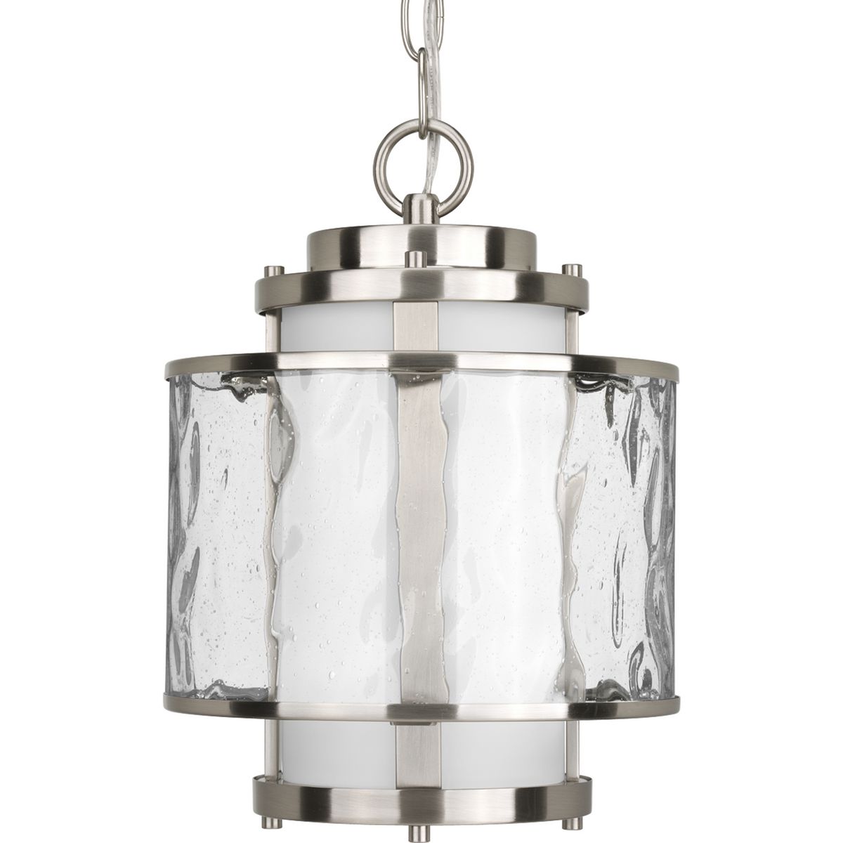 PROGRESS LIGHTING P5589-09 Brushed Nickel Bay Court Collection One-Light Hanging Lantern