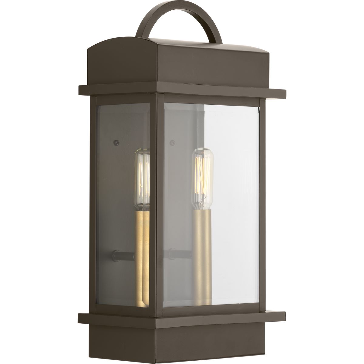 PROGRESS LIGHTING P560002-020 Antique Bronze Santee Collection Two-Light Medium Wall-Lantern
