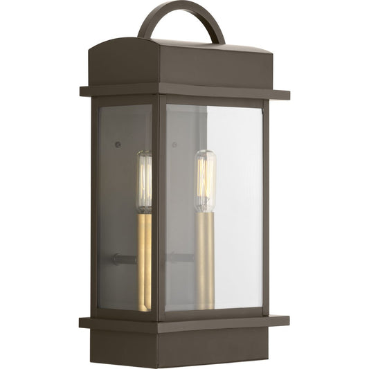 PROGRESS LIGHTING P560002-020 Antique Bronze Santee Collection Two-Light Medium Wall-Lantern