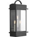 PROGRESS LIGHTING P560003-031 Matte Black Santee Collection Three-Light Large Wall-Lantern