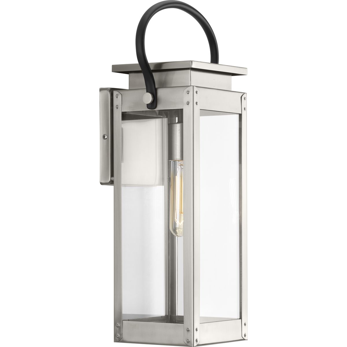 PROGRESS LIGHTING P560005-135 Stainless Steel Union Square Collection One-Light Medium Wall-Lantern